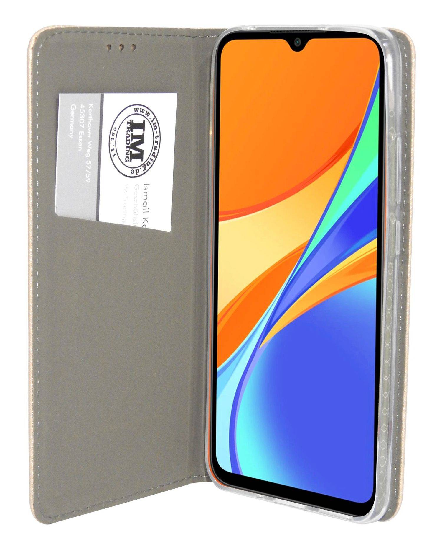 Buch Tasche "Smart" für XIAOMI REDMI 10A 4G Handy Hülle Brieftasche Schutzhülle mit Standfunktion, Kartenfach Gold