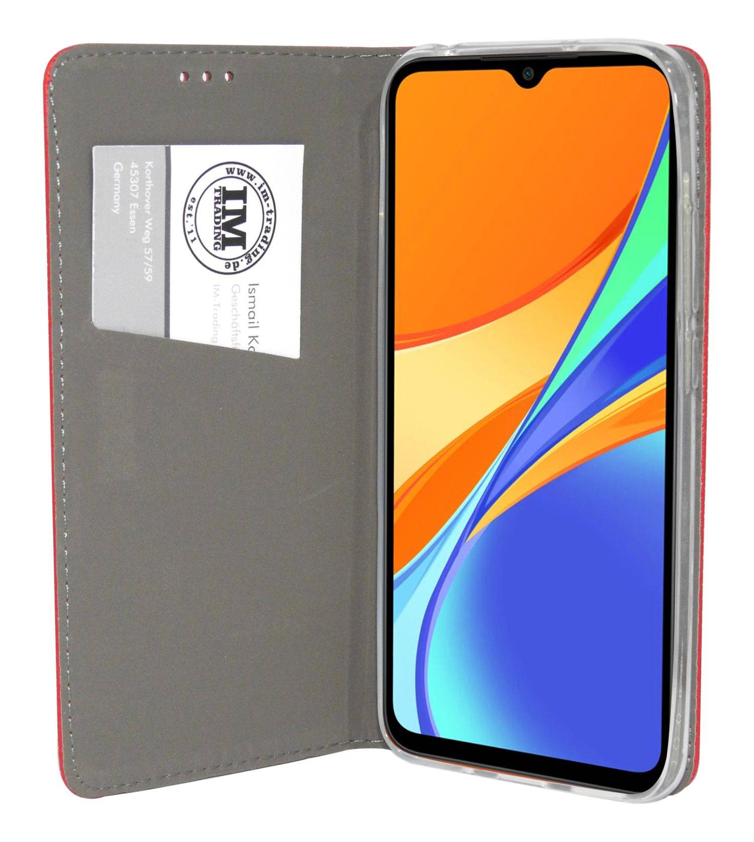 Buch Tasche "Smart" für XIAOMI REDMI 10A 4G Handy Hülle Brieftasche Schutzhülle mit Standfunktion, Kartenfach Rot