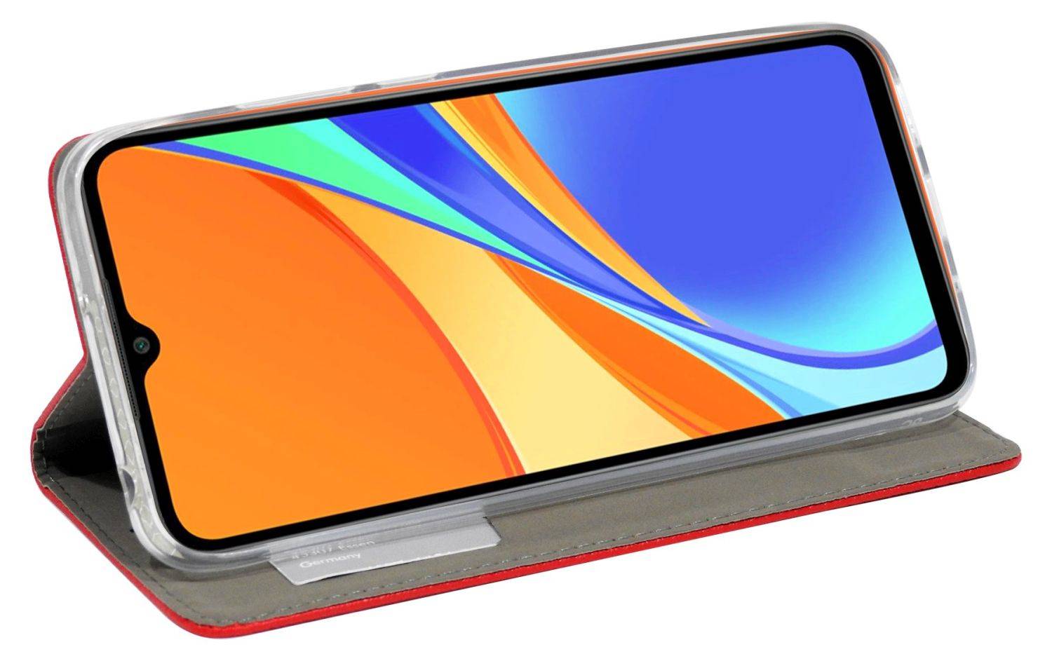 Buch Tasche "Smart" für XIAOMI REDMI 10A 4G Handy Hülle Brieftasche Schutzhülle mit Standfunktion, Kartenfach Rot
