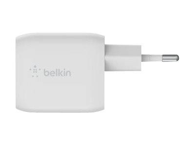 Belkin BoostCharge Pro GaN - Netzteil - PPS- und GaN-Technologie - 45 Watt - Fast Charge, PD 3.0 - 2 Ausgabeanschlussste