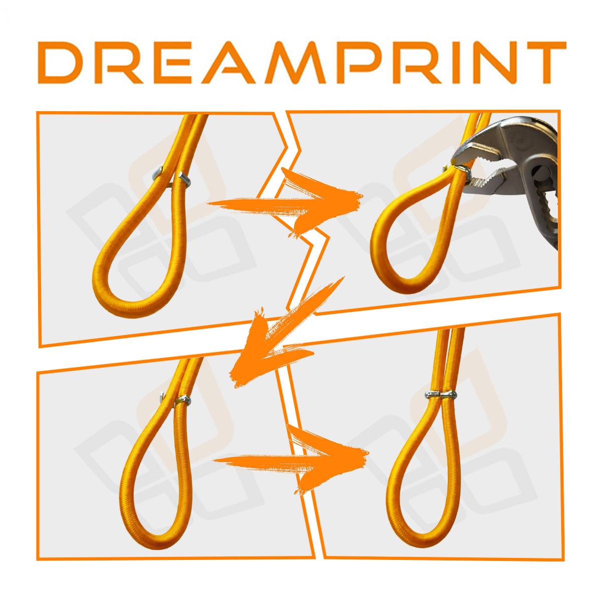 Dreamprint Seilklemmen Set 100 Stück für Ø 6mm Seile, Pressklemmen & Tauwerkklemmen, vielseitige Seilverbinder für Expanderseil, Planenseil & Gumm