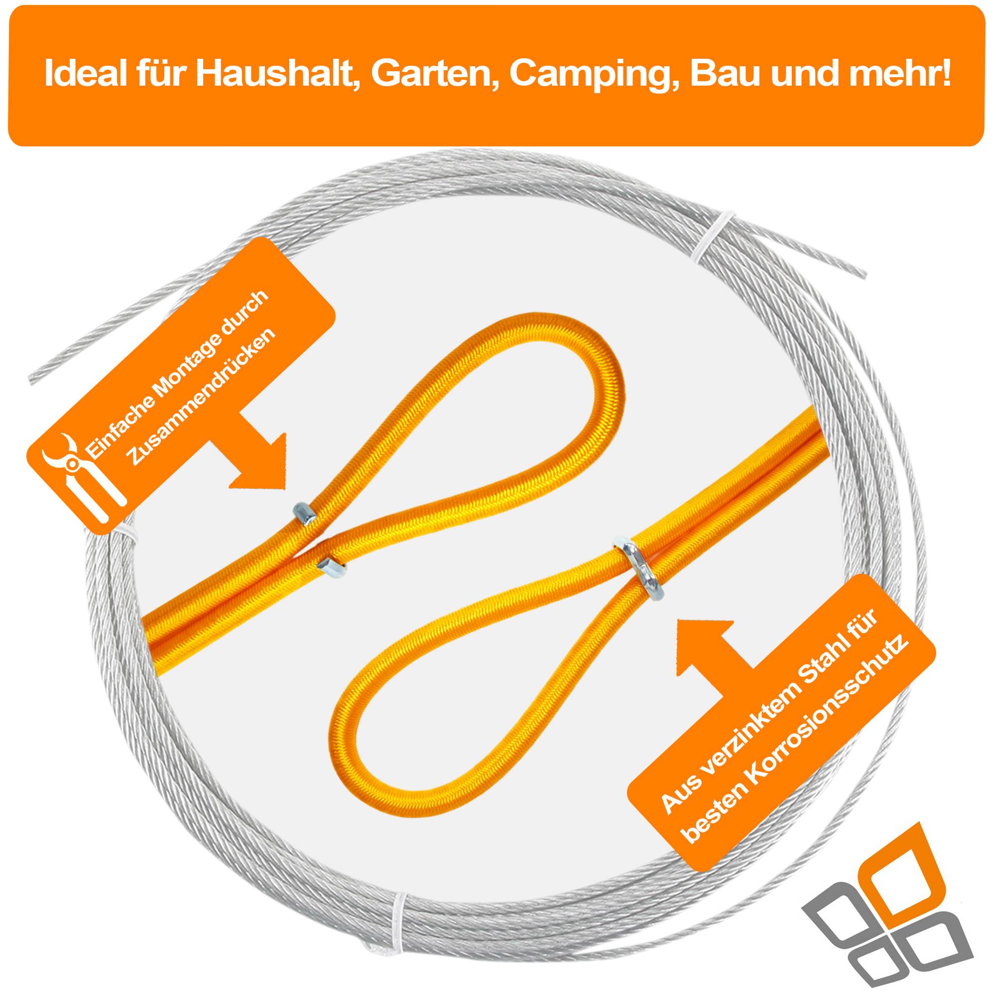 Dreamprint Seilklemmen Set 100 Stück für Ø 8-10mm Seile, Pressklemmen & Tauwerkklemmen, vielseitige Seilverbinder für Expanderseil, Planenseil &