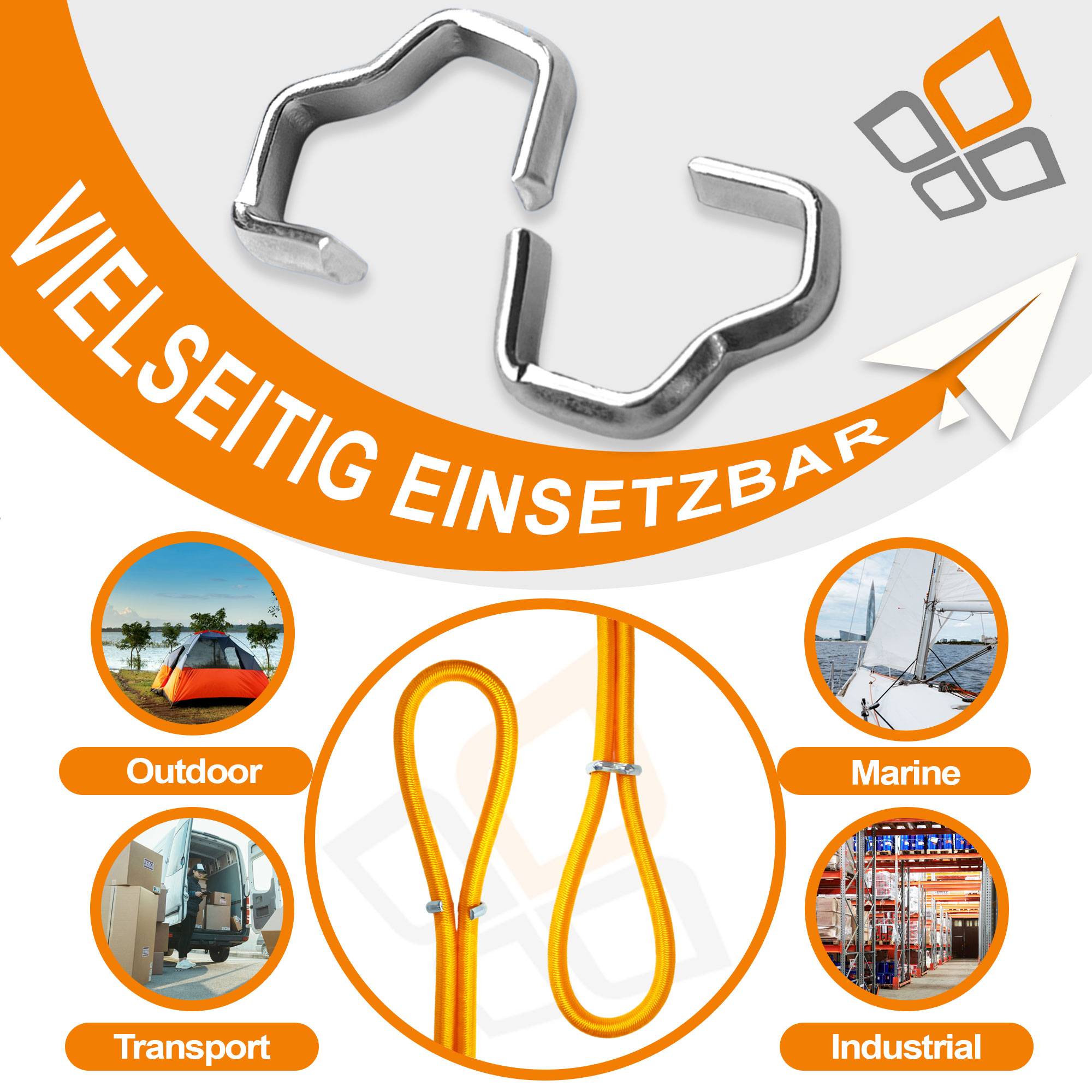 Dreamprint Seilklemmen Set 100 Stück für Ø 8-10mm Seile, Pressklemmen & Tauwerkklemmen, vielseitige Seilverbinder für Expanderseil, Planenseil &