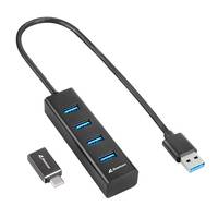 Sharkoon 4044951037582, USB 3.2 Gen 1 (3.1 Gen 1) Type-C, USB 3.2 Gen 1 (3.1 Gen 1) Type-A, 5000 Mbit/s, Schwarz, Alumin