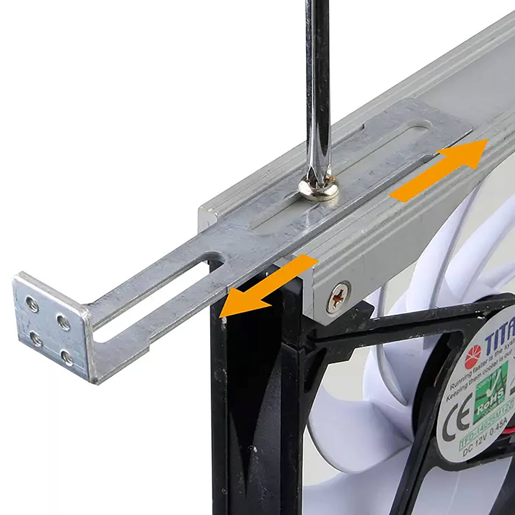 Titan TTC-SC09TZ(B), Ventilator, 12 cm, 2000 RPM, 32,9 dB, 121,13 cfm, Schwarz, Weiß