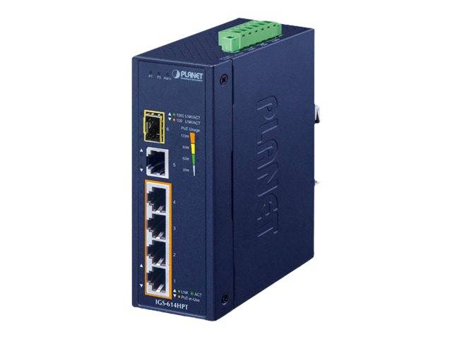 PLANET IGS-614HPT - Switch - unmanaged - 4 x 10/100/1000 (PoE+)