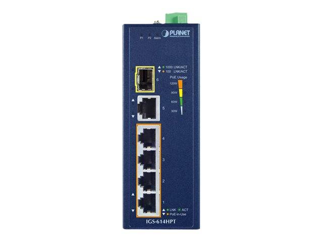 PLANET IGS-614HPT - Switch - unmanaged - 4 x 10/100/1000 (PoE+)