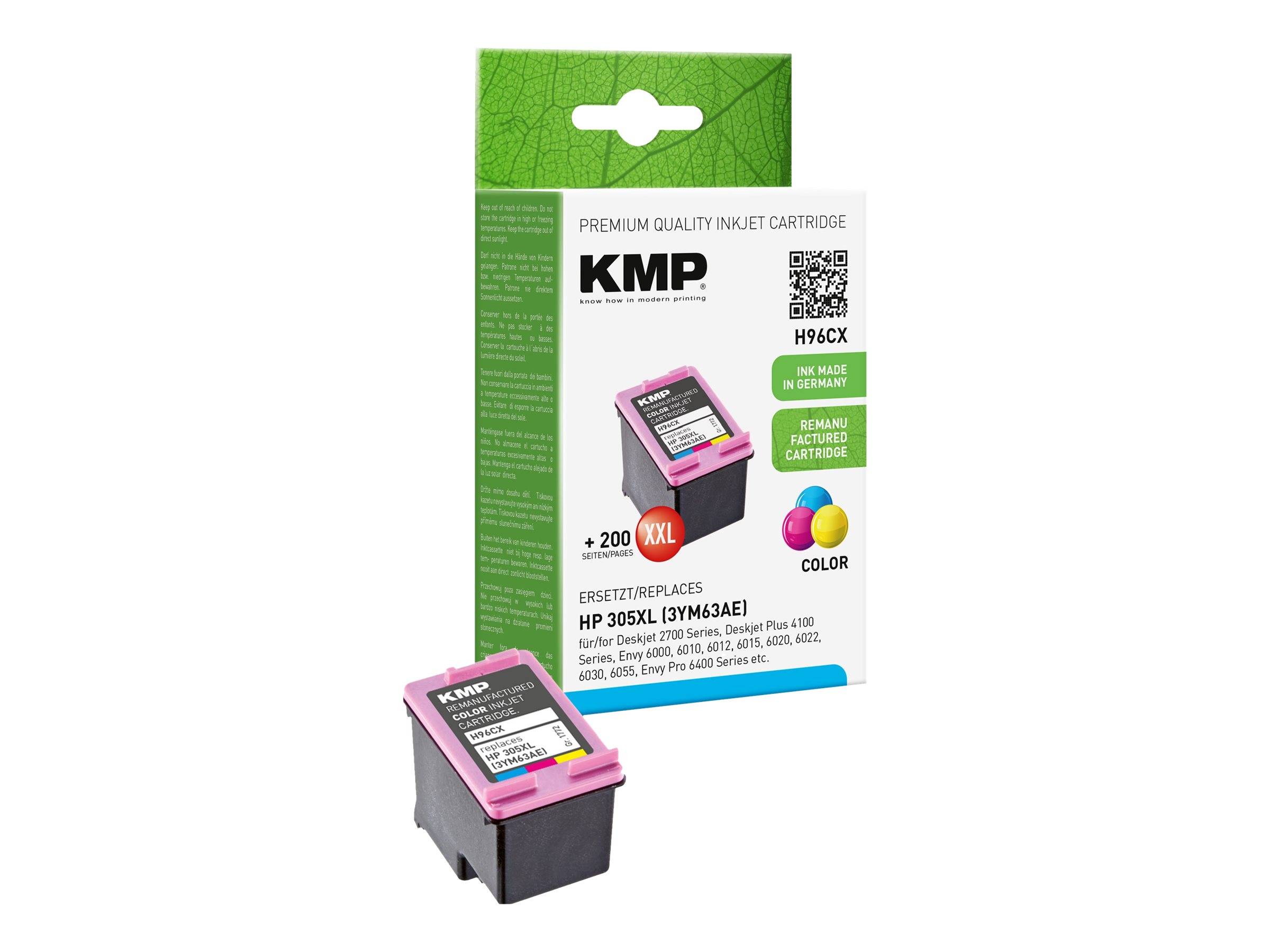 KMP H96CX - 12 ml - Hohe Ergiebigkeit - Farbe (Cyan, Magenta, Gelb) - kompatibel