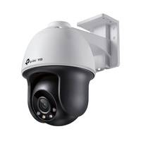 Wandmontierte schwarz-weiße Sicherheitskamera mit motorisiertem Domenkamerasystem.