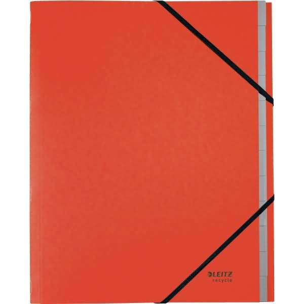 Ordnungsmappe Recycle A4 12 Fächer Karton rot