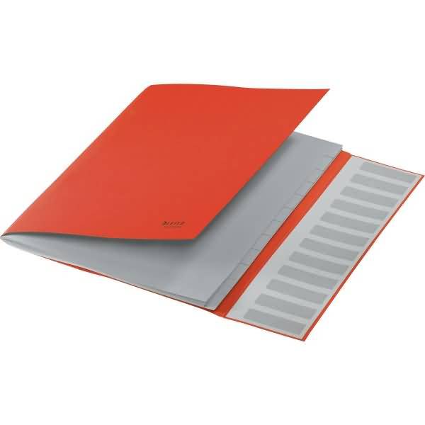 Ordnungsmappe Recycle A4 12 Fächer Karton rot