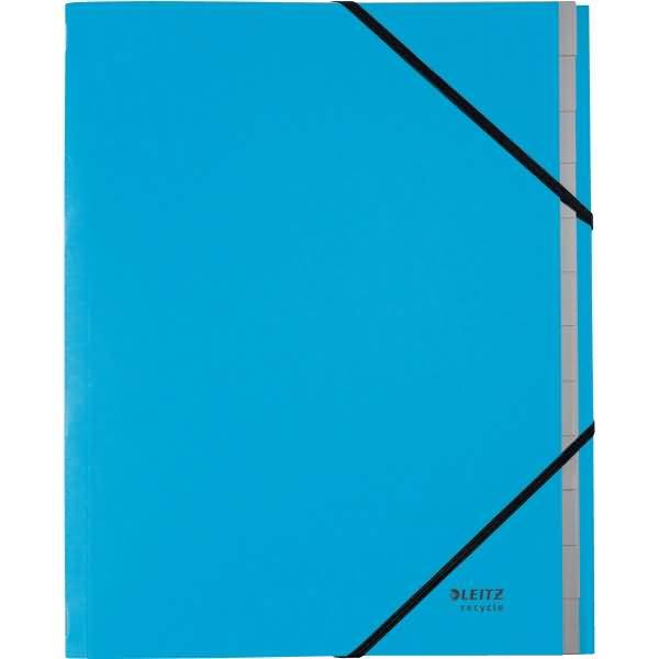 Ordnungsmappe Recycle A4 12 Fächer Karton blau