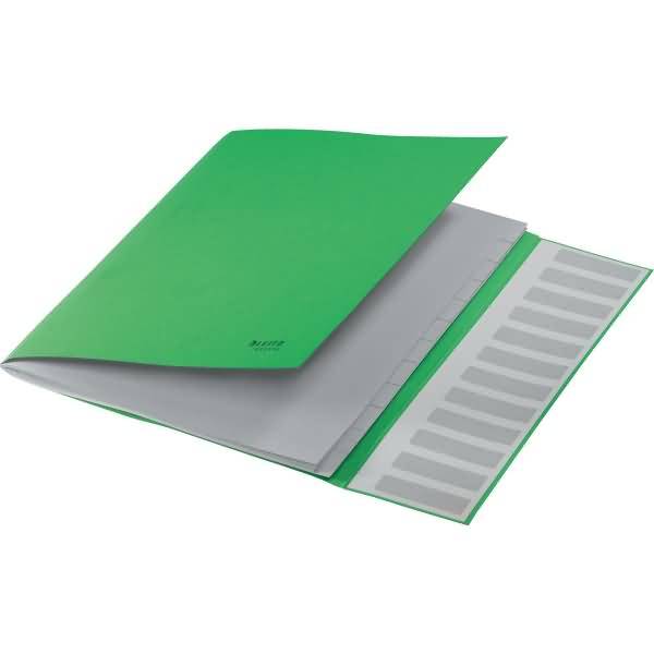Ordnungsmappe Recycle A4 12 Fächer Karton grün