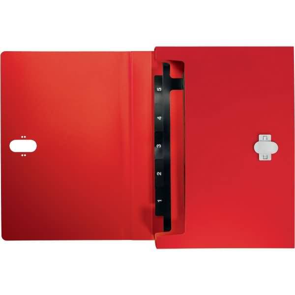 Projektmappe Recycle A4 PP 5 Fächer rot