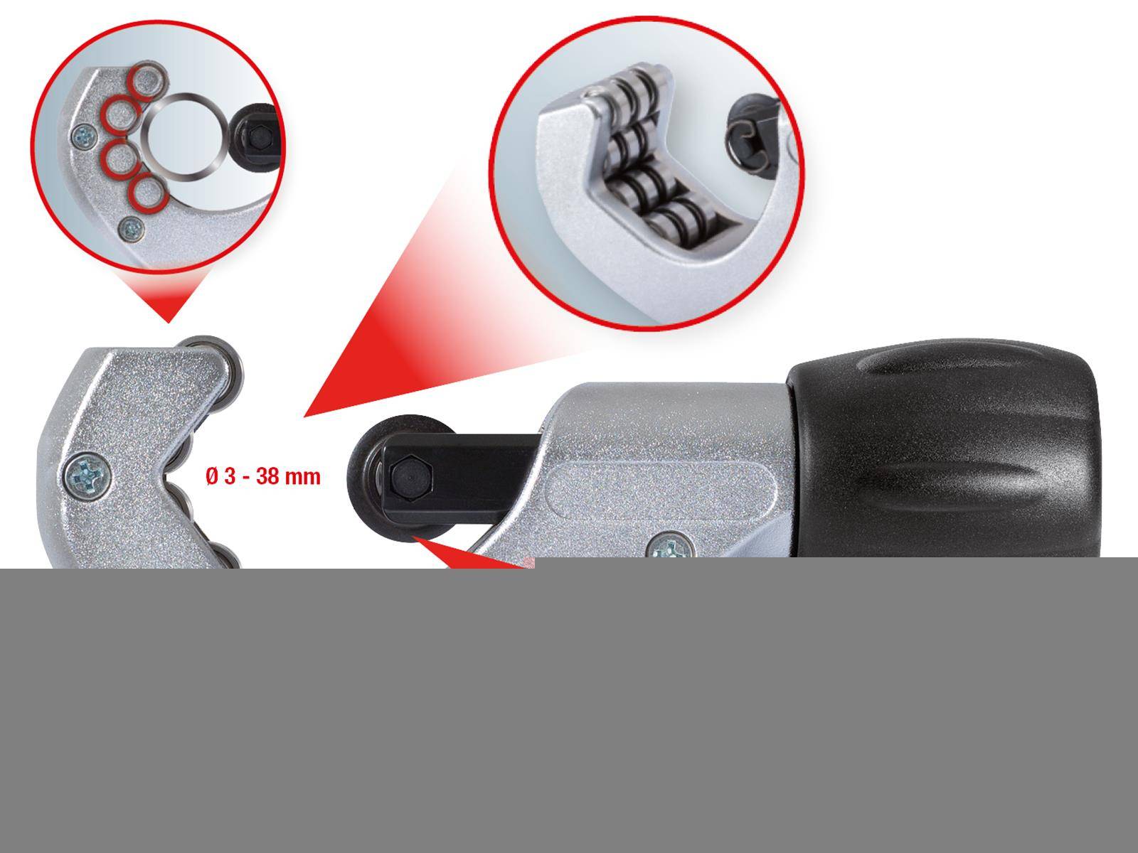 Teleskop-Rohrabschneider für Edelstahl (Inox) Rohre, 3-38mm