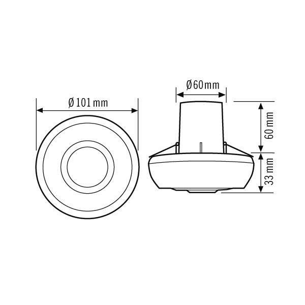 ESYLUX Decken-Präsenzmelder PD360/8 Basic FM KNX