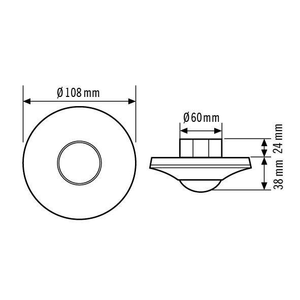 ESYLUX Decken-Präsenzmelder PD-C360/8BMSDALI-2BK