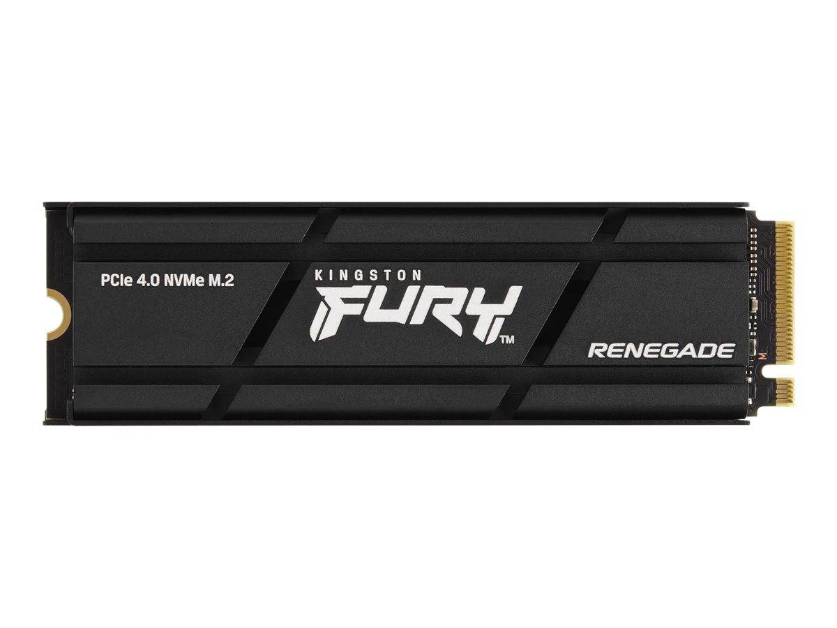 Kingston Fury Renegade PCIe 4.0 NVMe M.2 Solid-State-Drive auf weißem Hintergrund dargestellt.