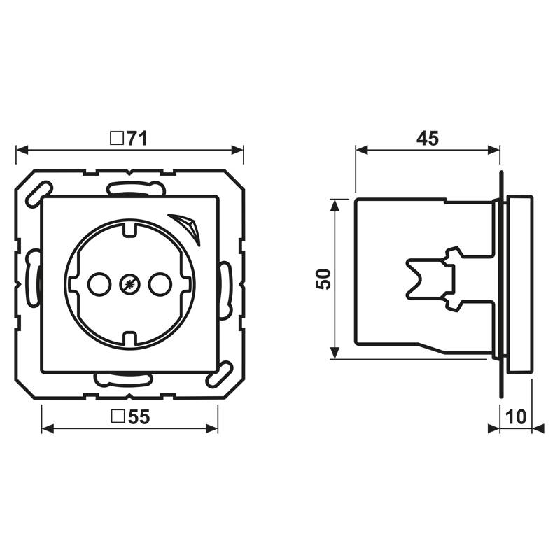 Jung SCHUKO Steckdose BT A 1521 SE CH