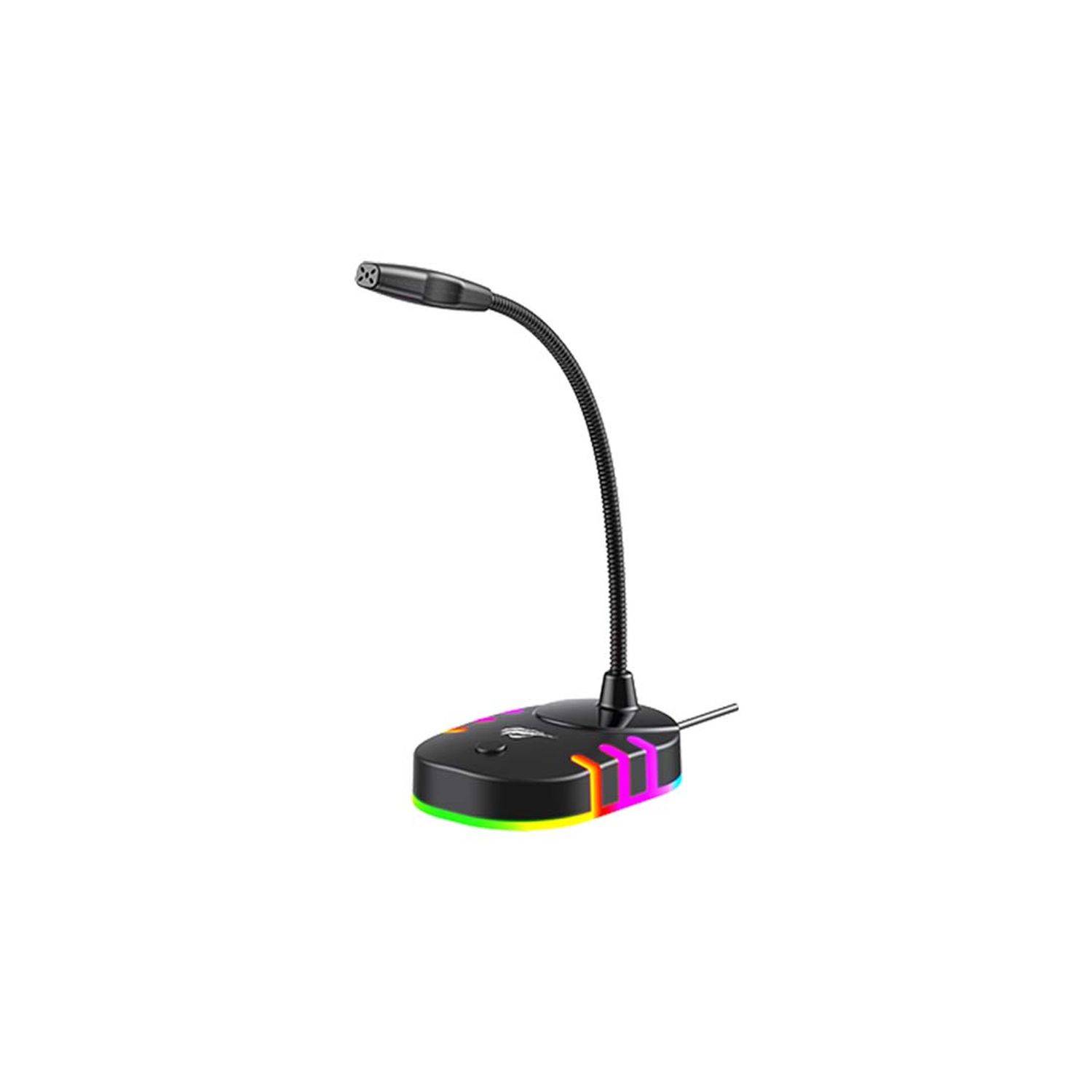 Havit GK58B Gaming Mikrofon, einstellbares Design, Omnidirektional, Plug&Play-Systems, RGB-Beleuchtung Schwarz