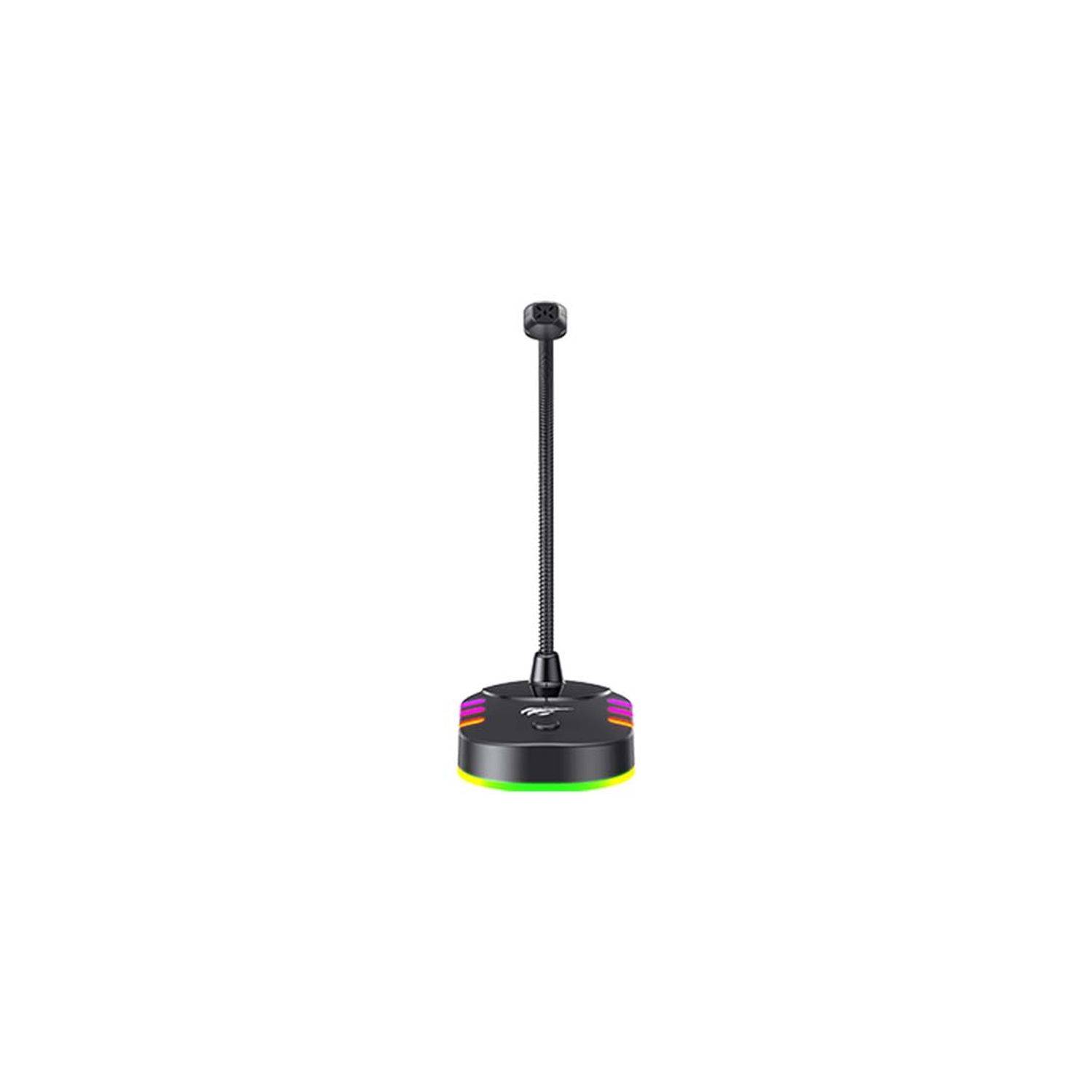Havit GK58B Gaming Mikrofon, einstellbares Design, Omnidirektional, Plug&Play-Systems, RGB-Beleuchtung Schwarz