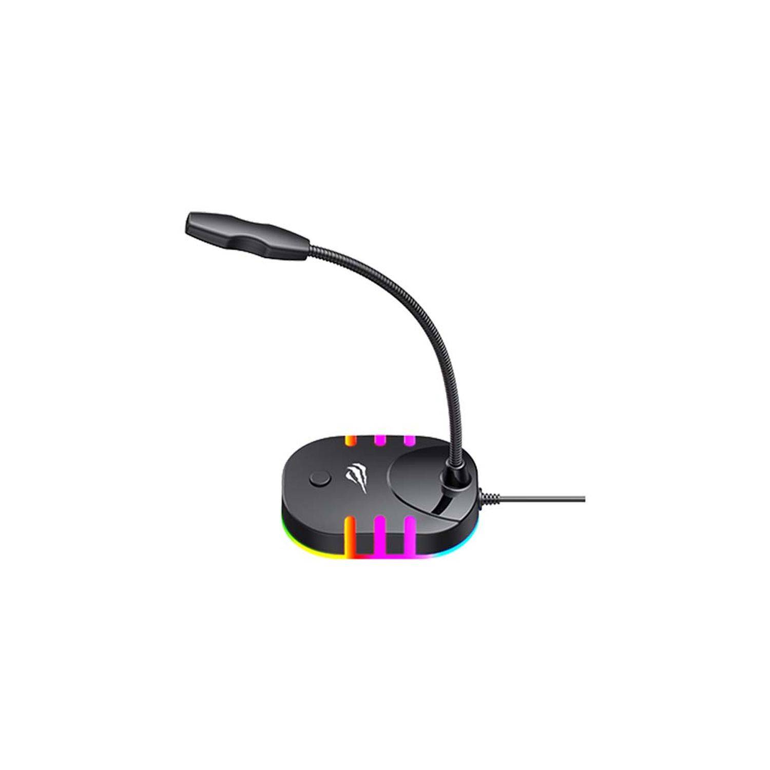 Havit GK58B Gaming Mikrofon, einstellbares Design, Omnidirektional, Plug&Play-Systems, RGB-Beleuchtung Schwarz
