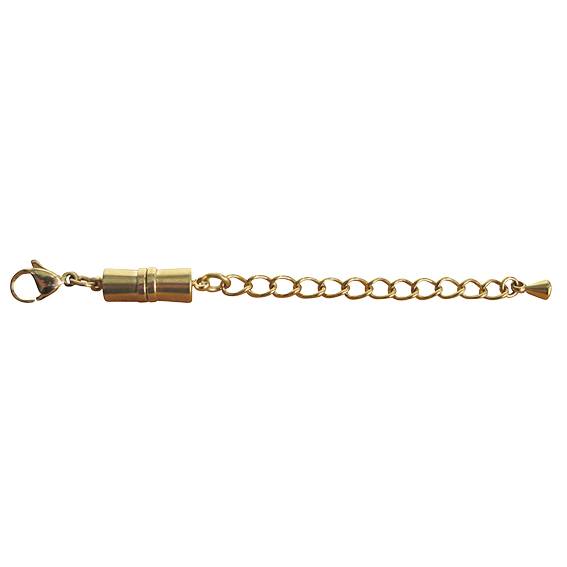 SELVA Magnetverschluss mit Karabiner und Verlängerungskette, Edelstahl gelb