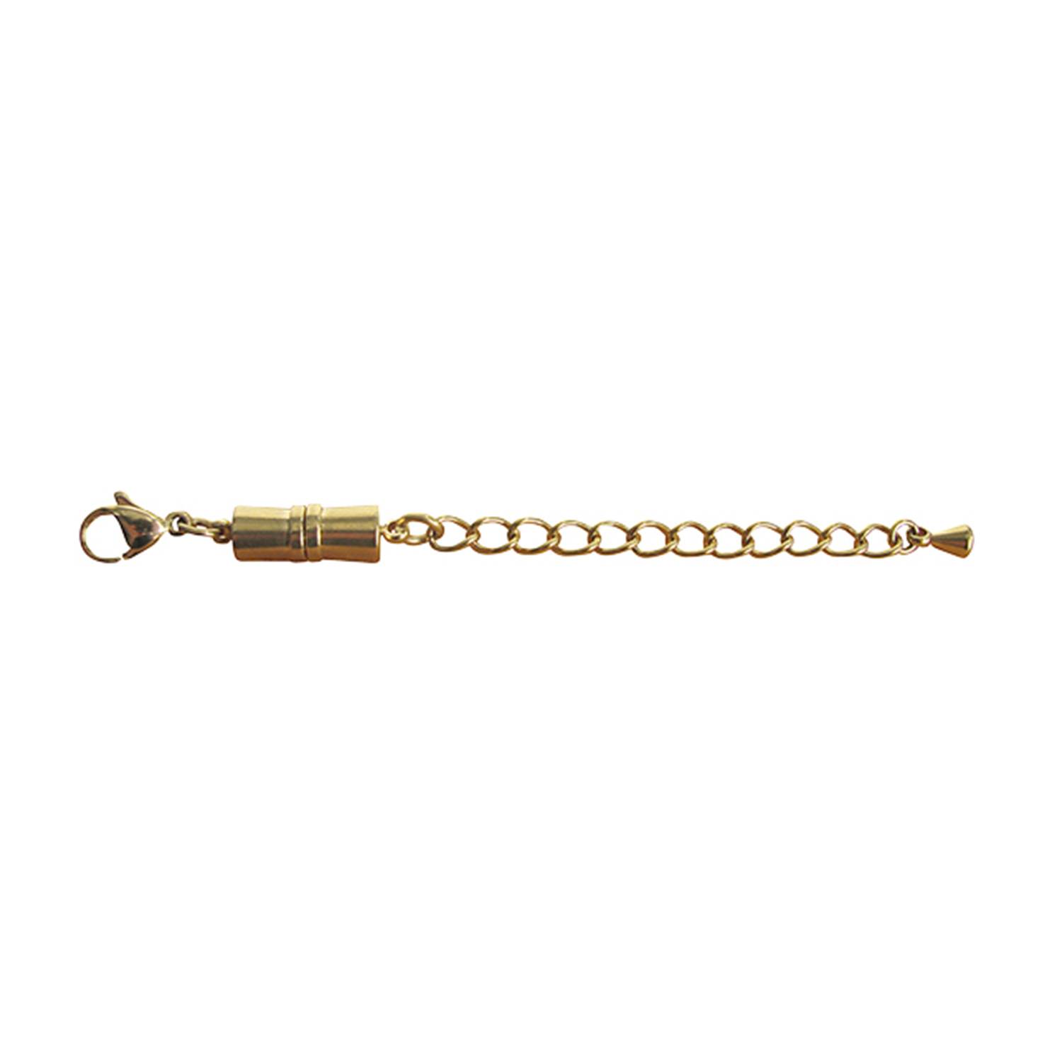 SELVA Magnetverschluss mit Karabiner und Verlängerungskette, Edelstahl gelb