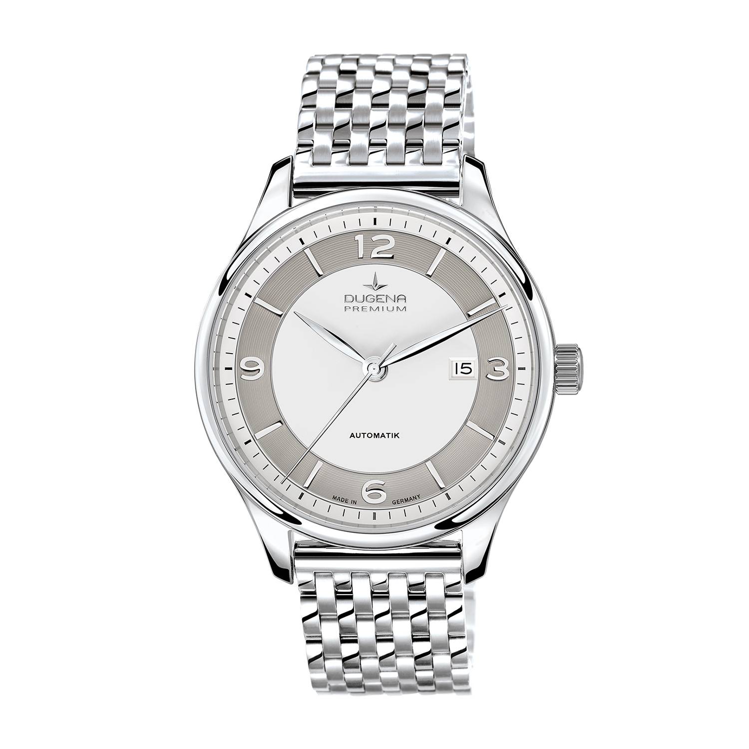 Dugena Herren-Armbanduhr Epsilon Automatik, Edelstahl, Saphirglas, 5 bar