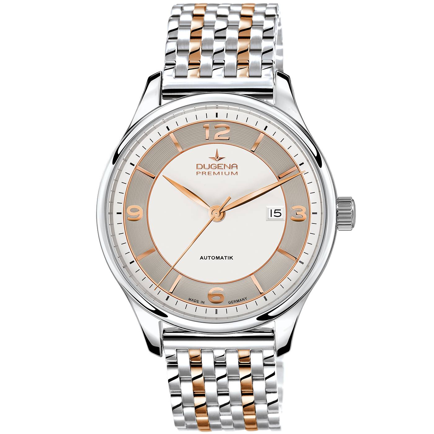 Dugena Herren-Armbanduhr Epsilon Automatik, Edelstahl, Saphirglas, 5 bar