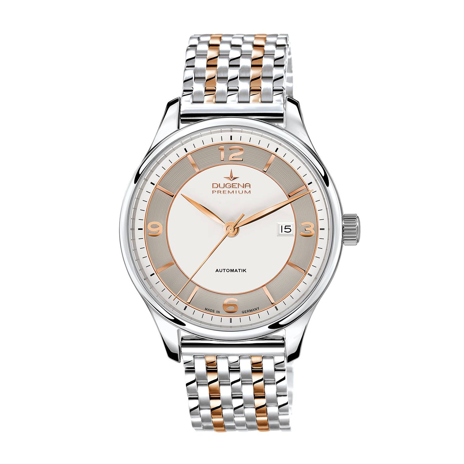 Dugena Herren-Armbanduhr Epsilon Automatik, Edelstahl, Saphirglas, 5 bar