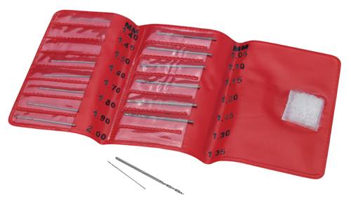 SELVA Mini-Bohrer-Satz HSS, 15-teilig - Ø 1,05 bis 2,00mm