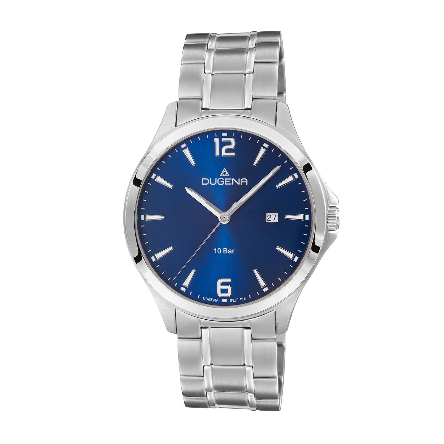 Dugena Herren-Armbanduhr Boston, Quarz, Edelstahlgehäuse, Mineralglas, 10 bar