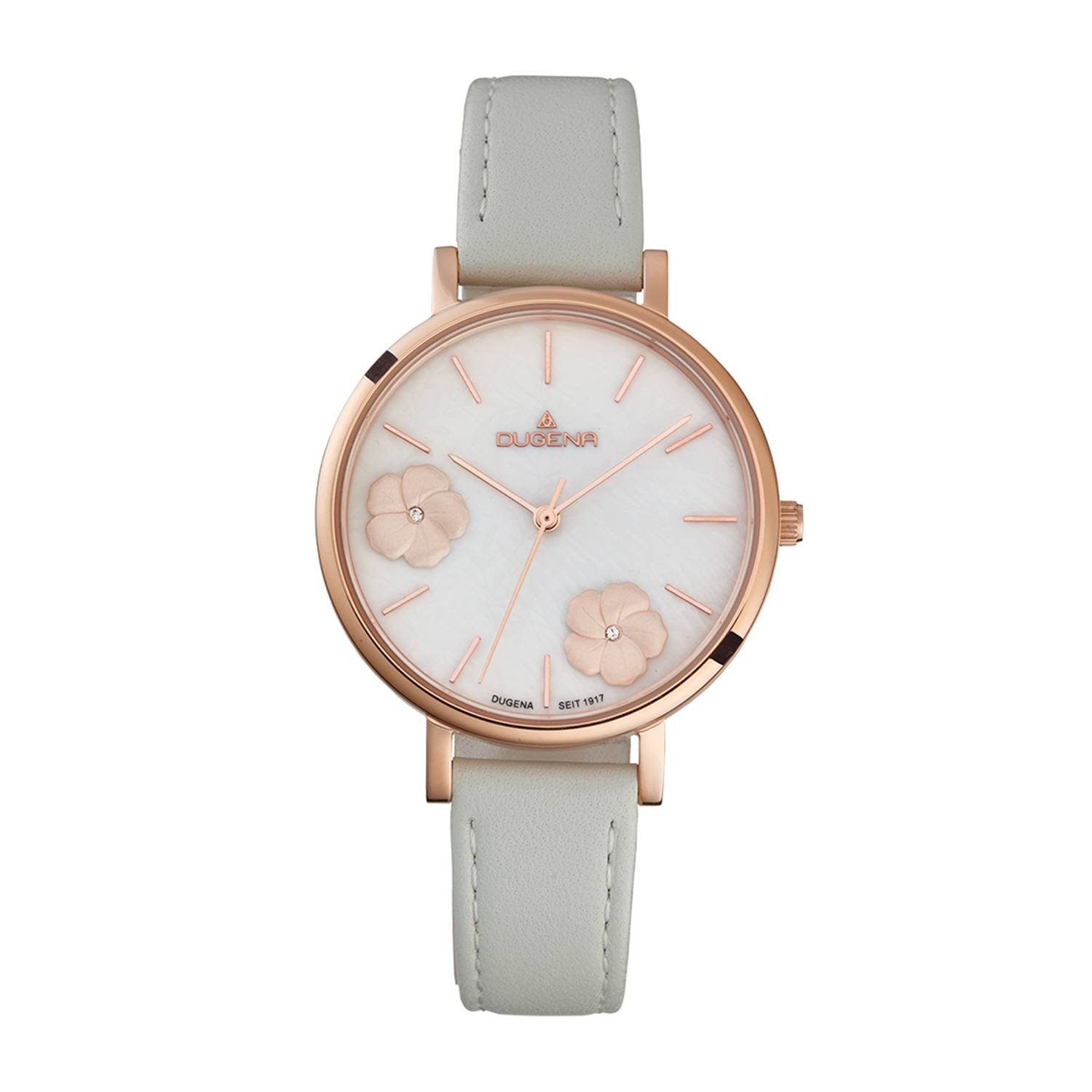 Dugena Armbanduhr für Mädchen, Mendy, Quarz, Edelstahl, Lederarmband, 3 bar