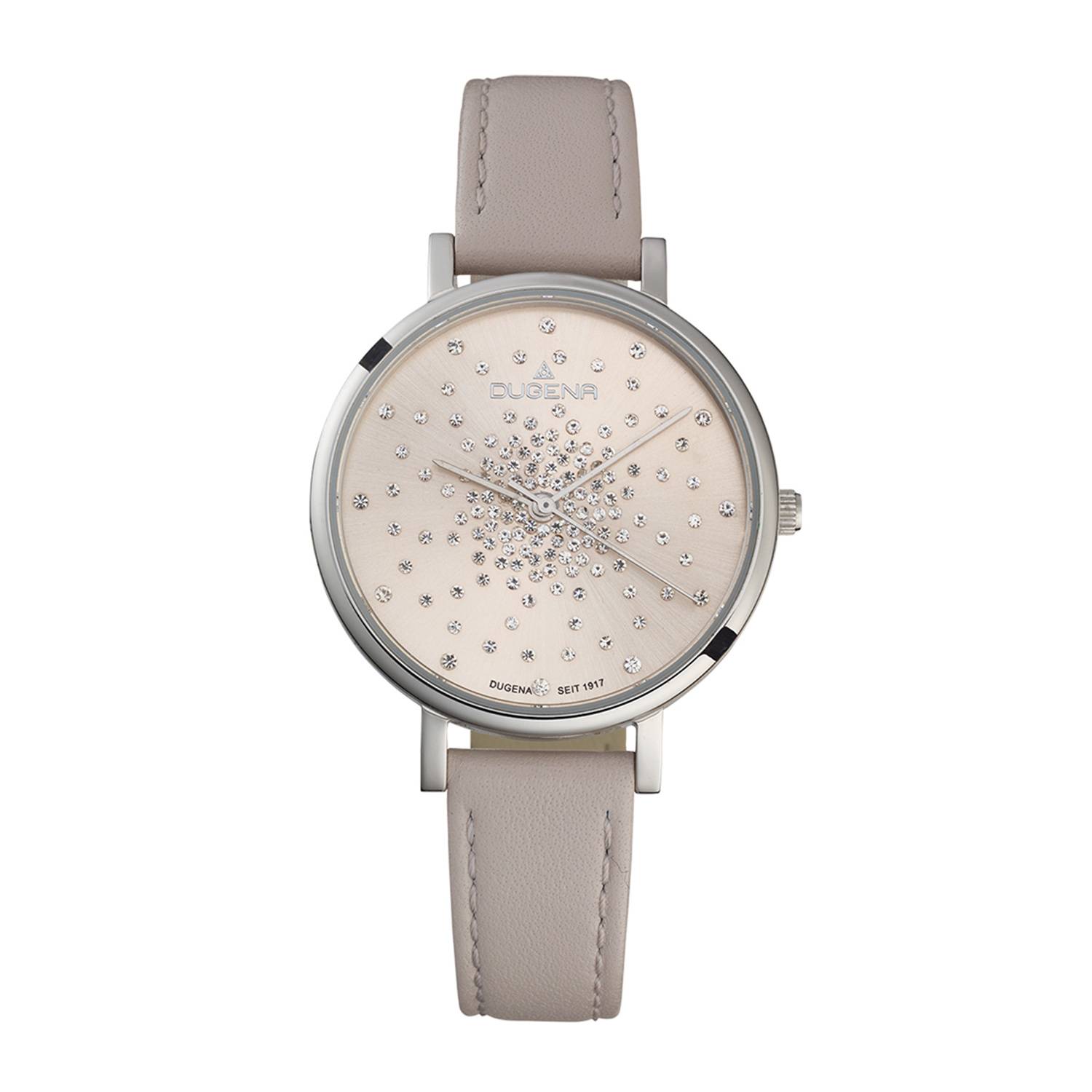 Dugena Armbanduhr für Mädchen, Mendy, Quarz, Edelstahl, Lederarmband, 3 bar