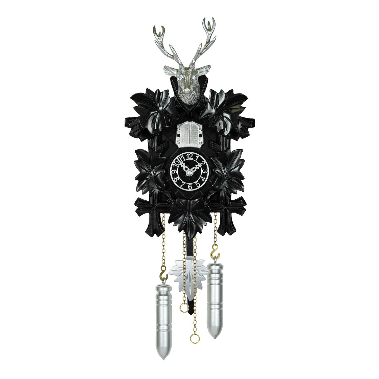 SELVA Kuckucksuhr Effectline Silber - weiß