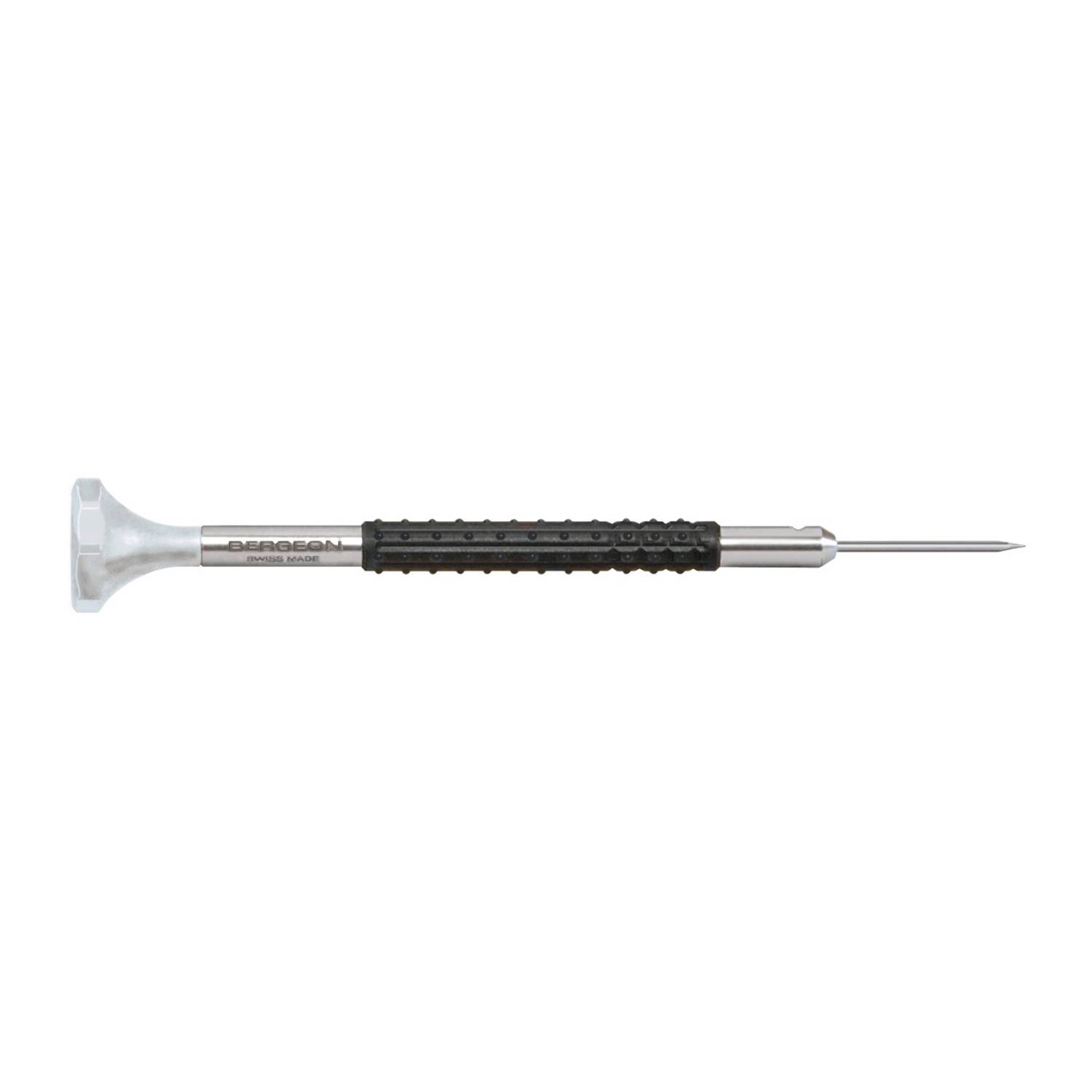 Bergeon 6899 Schraubendreher, ergonomisch, Edelstahl, drehbarer Achtkant-Kopf