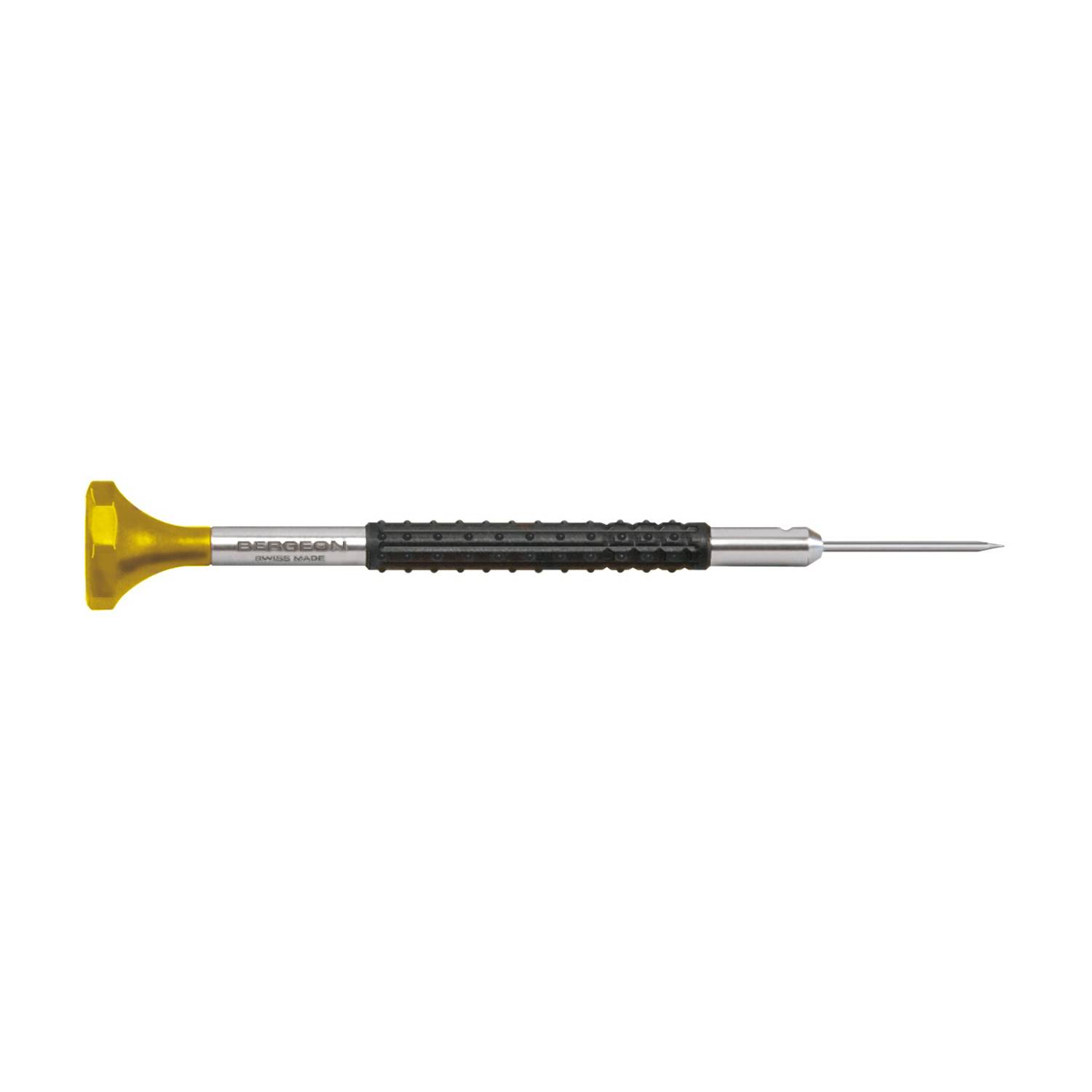 Bergeon 6899 Schraubendreher, ergonomisch, Edelstahl, drehbarer Achtkant-Kopf