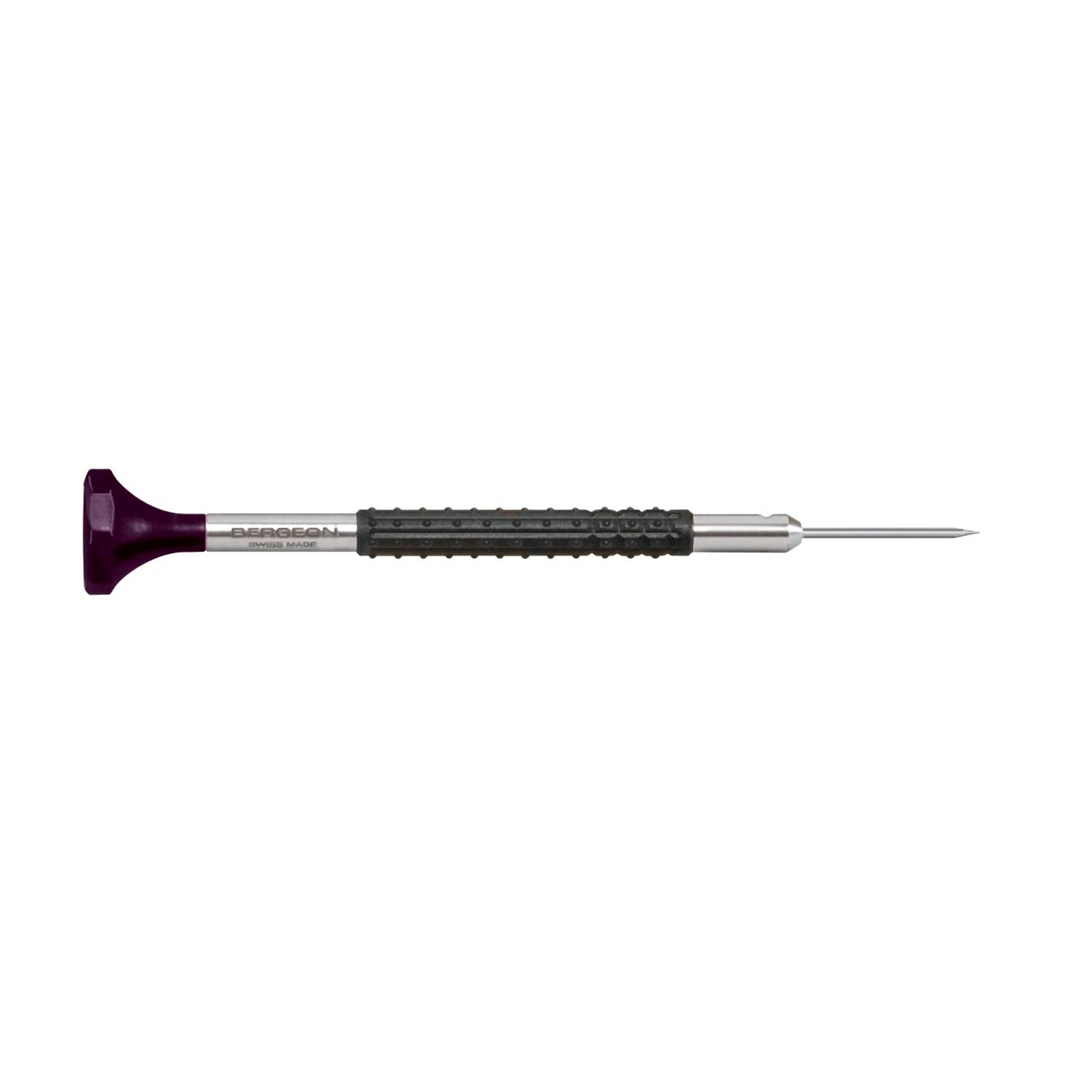 Bergeon 6899 Schraubendreher, ergonomisch, Edelstahl, drehbarer Achtkant-Kopf