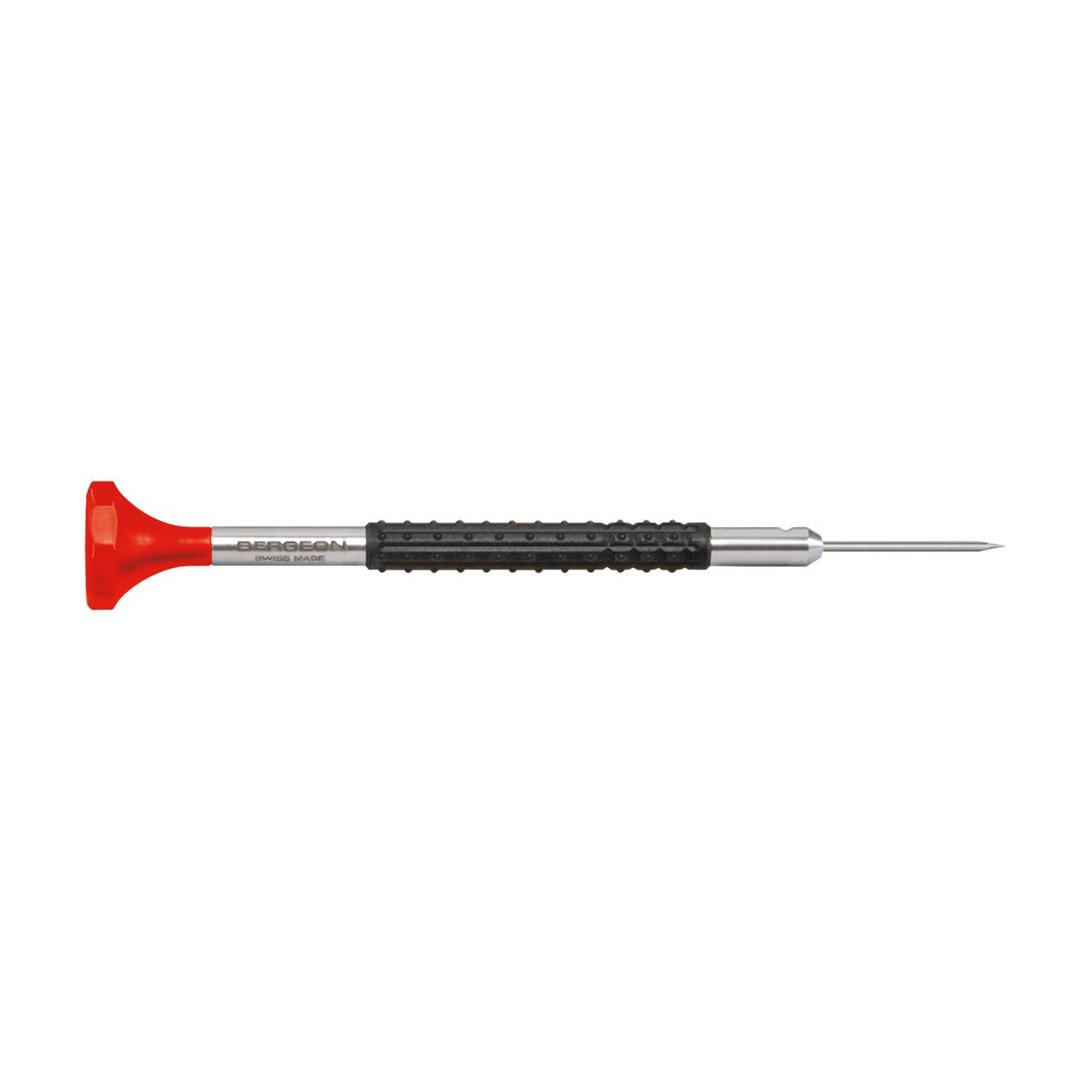 Bergeon 6899 Schraubendreher, ergonomisch, Edelstahl, drehbarer Achtkant-Kopf