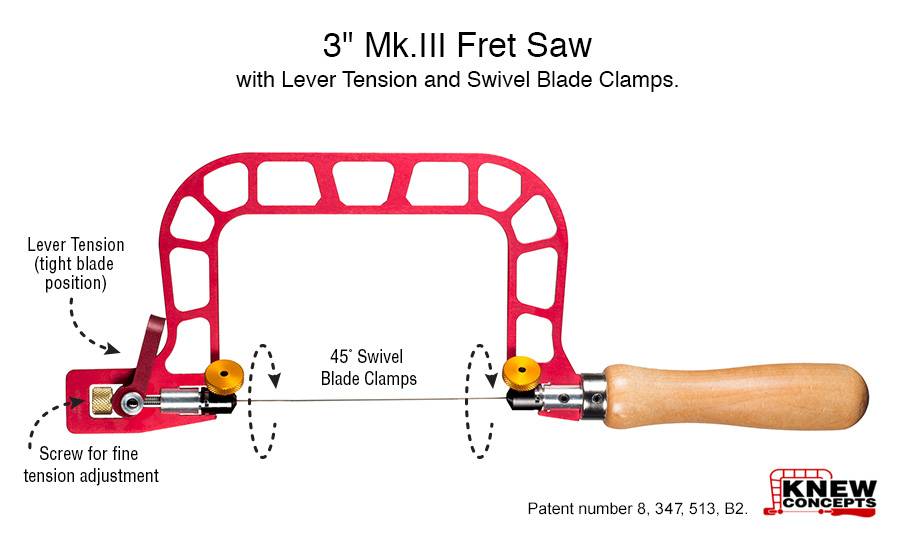 Knew Concepts Laubsägebogen mit Blattschrägstellung Heavy Duty, 125mm