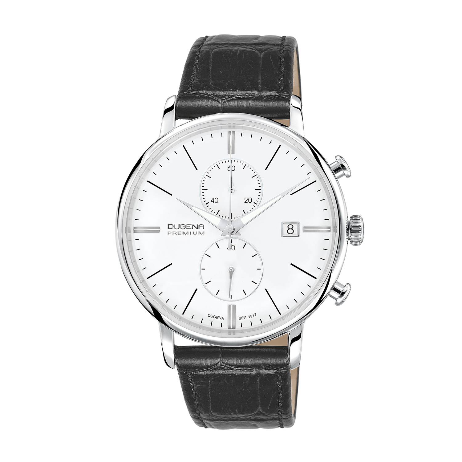 Dugena Herrenuhr Festa Chrono, Chronograph, Edelstahlgehäuse, Saphirglas, 5 bar