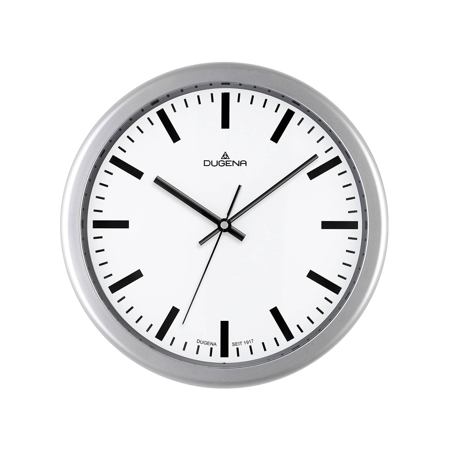 Dugena Wanduhr, Quarz, Kunststoff, Silber, ø 30,5 cm, inkl. Batterie