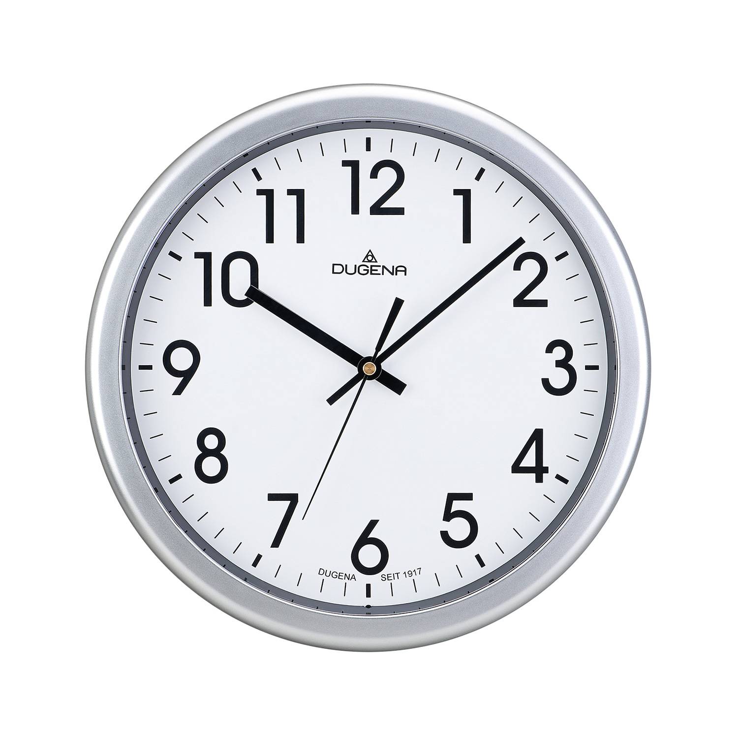 Dugena Wanduhr, Quarz, Kunststoff, Silber, ø 30,5 cm, inkl. Batterie