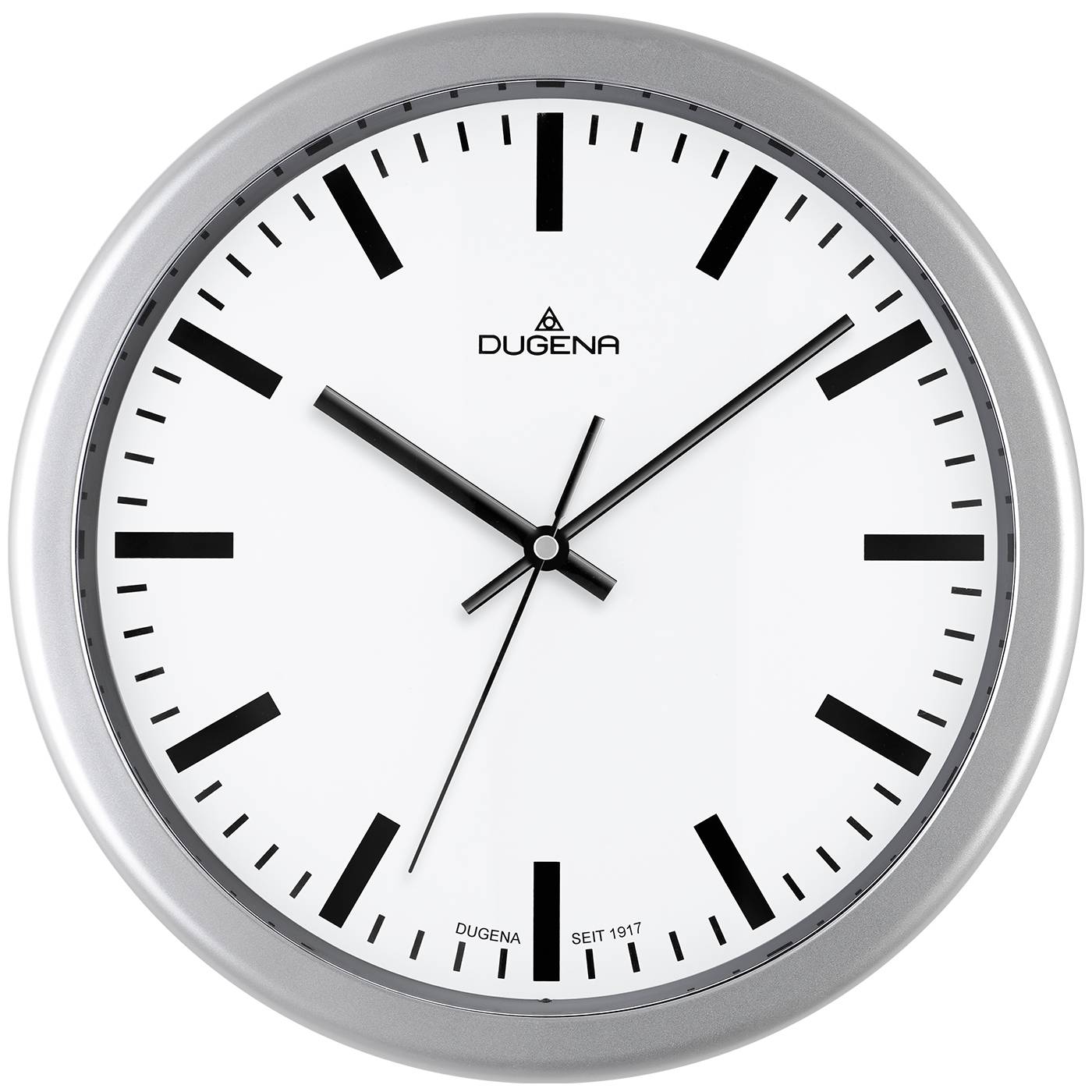 Dugena Wanduhr, Quarz, Kunststoff, Silber, ø 30,5 cm, inkl. Batterie