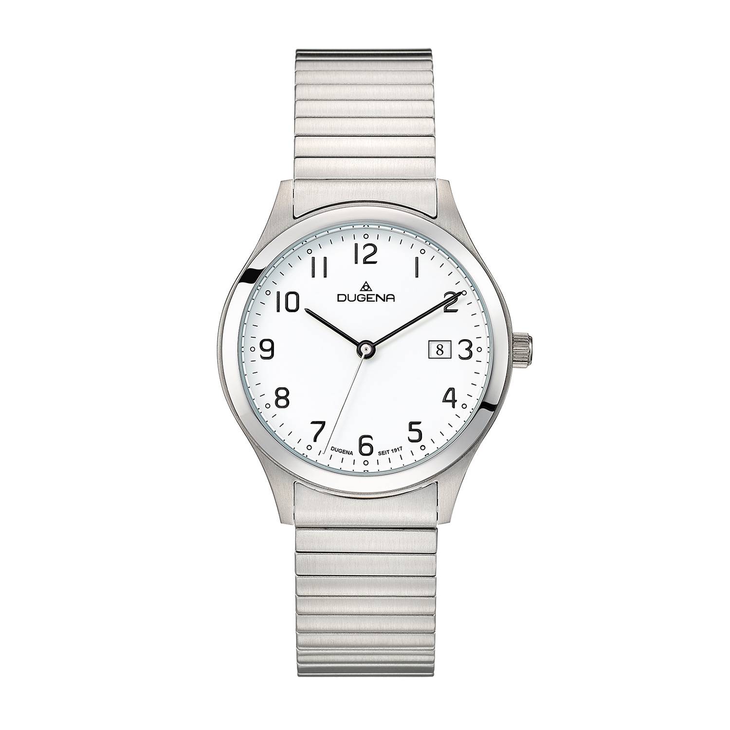 Dugena Herren-Armbanduhr Bari, Quarz, Edelstahlgehäuse, Mineralglas, 5 bar