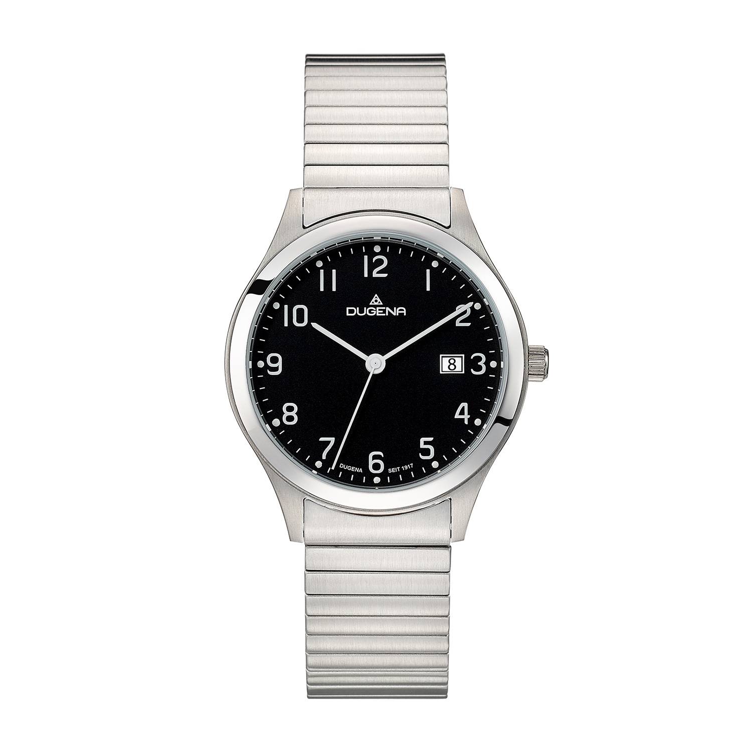Dugena Herren-Armbanduhr Bari, Quarz, Edelstahlgehäuse, Mineralglas, 5 bar