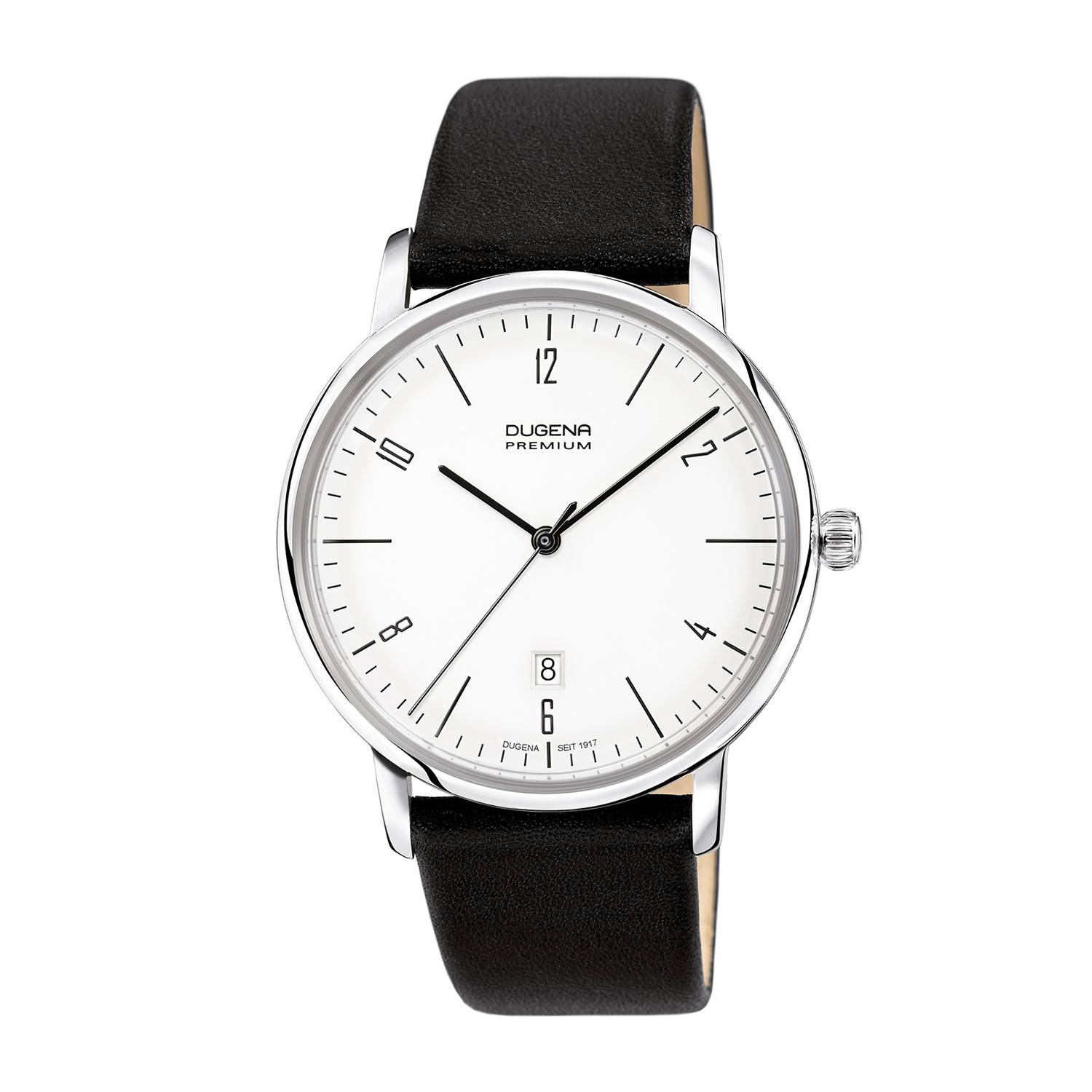 Dugena Herren-Armbanduhr Dessau, Quarz, Edelstahlgehäuse, Acrylglas, Bauhaus