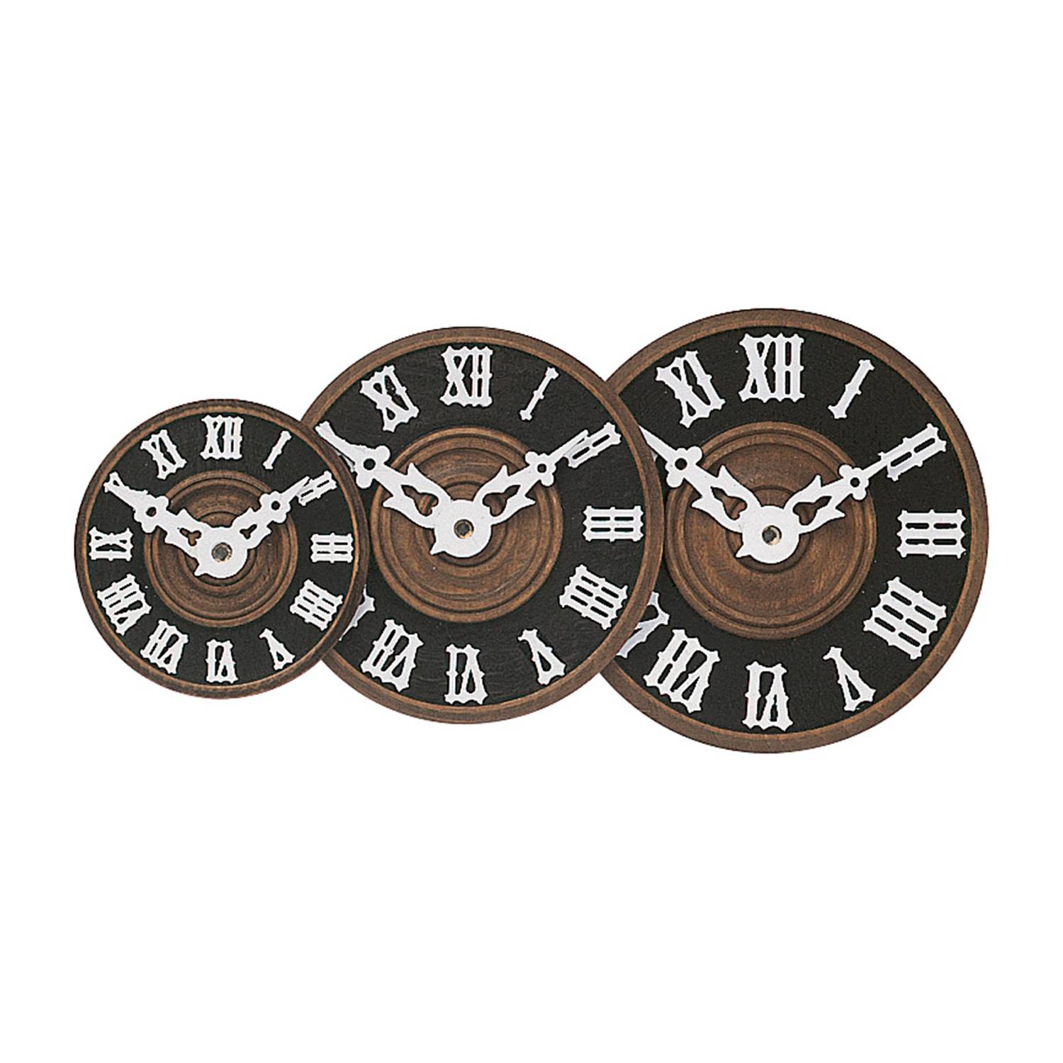 SELVA Zifferblatt für Kuckucksuhr, aus Holz, Braun, mit römische Zahlen
