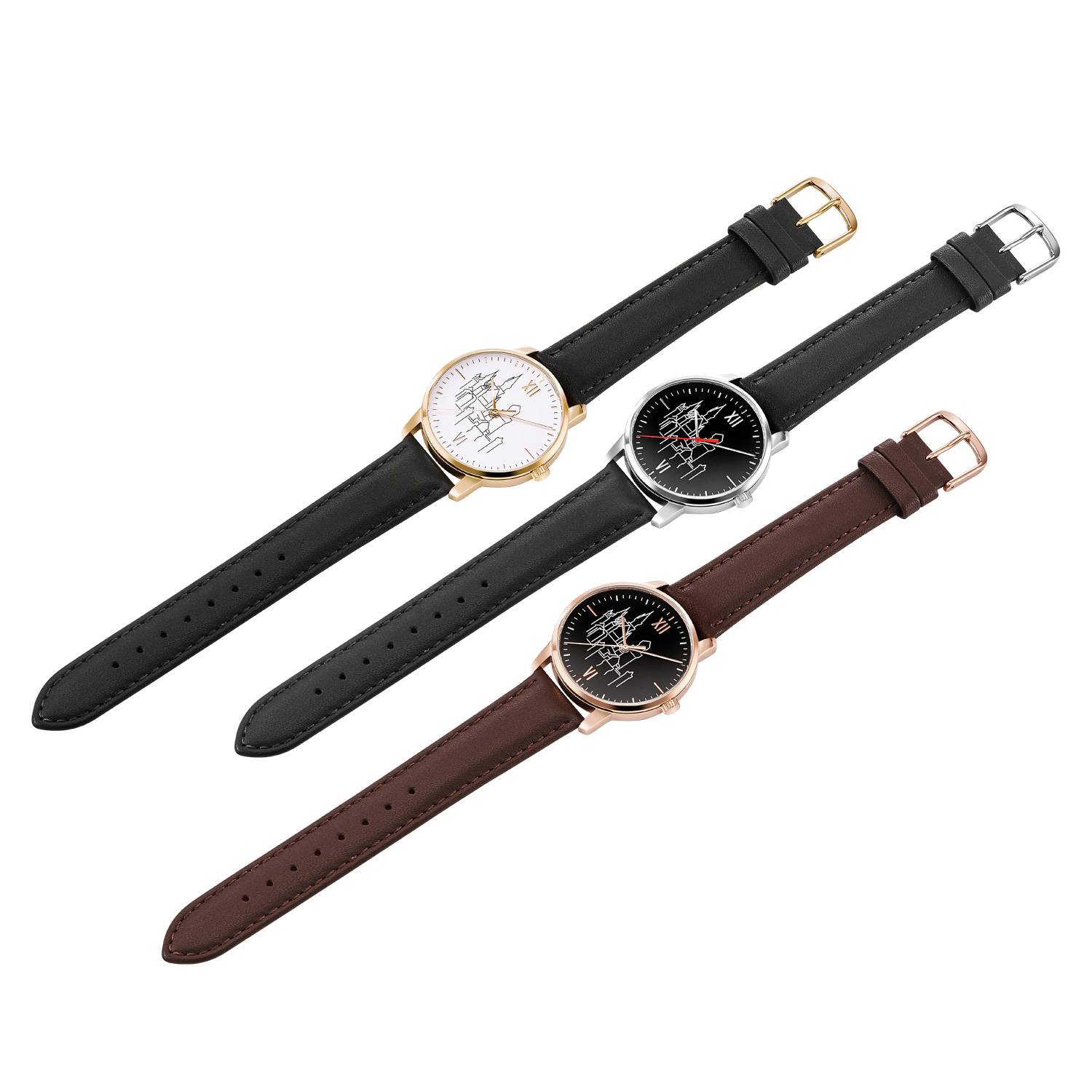SELVA Königsschloss Edition Armbanduhr, rosé/ schwarz - Exklusiv